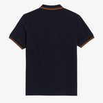 Polo Fred Perry M3600 Navy Dark Caramel Dark Caramel - ECRU