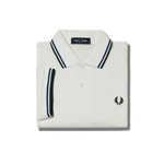 Polo Fred Perry M3600 Snow White 1964 Royal Tartan Green - ECRU