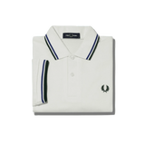 Polo Fred Perry M3600 Snow White 1964 Royal Tartan Green - ECRU