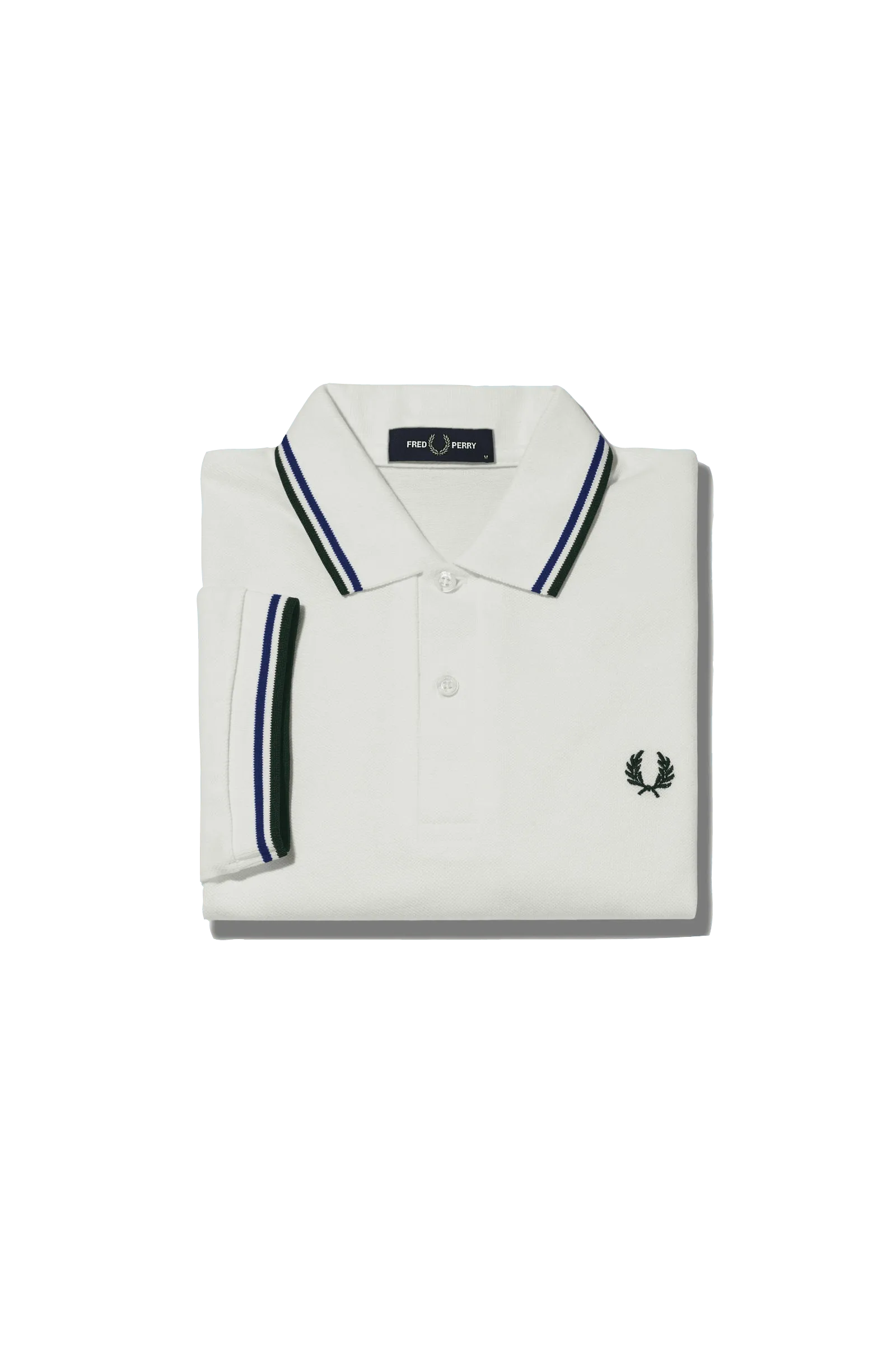 Polo Fred Perry M3600 Snow White 1964 Royal Tartan Green - ECRU