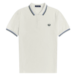 Polo Fred Perry M3600 Snow White 1964 Royal Tartan Green - ECRU