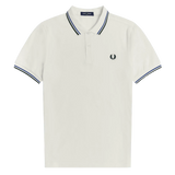 Polo Fred Perry M3600 Snow White 1964 Royal Tartan Green - ECRU