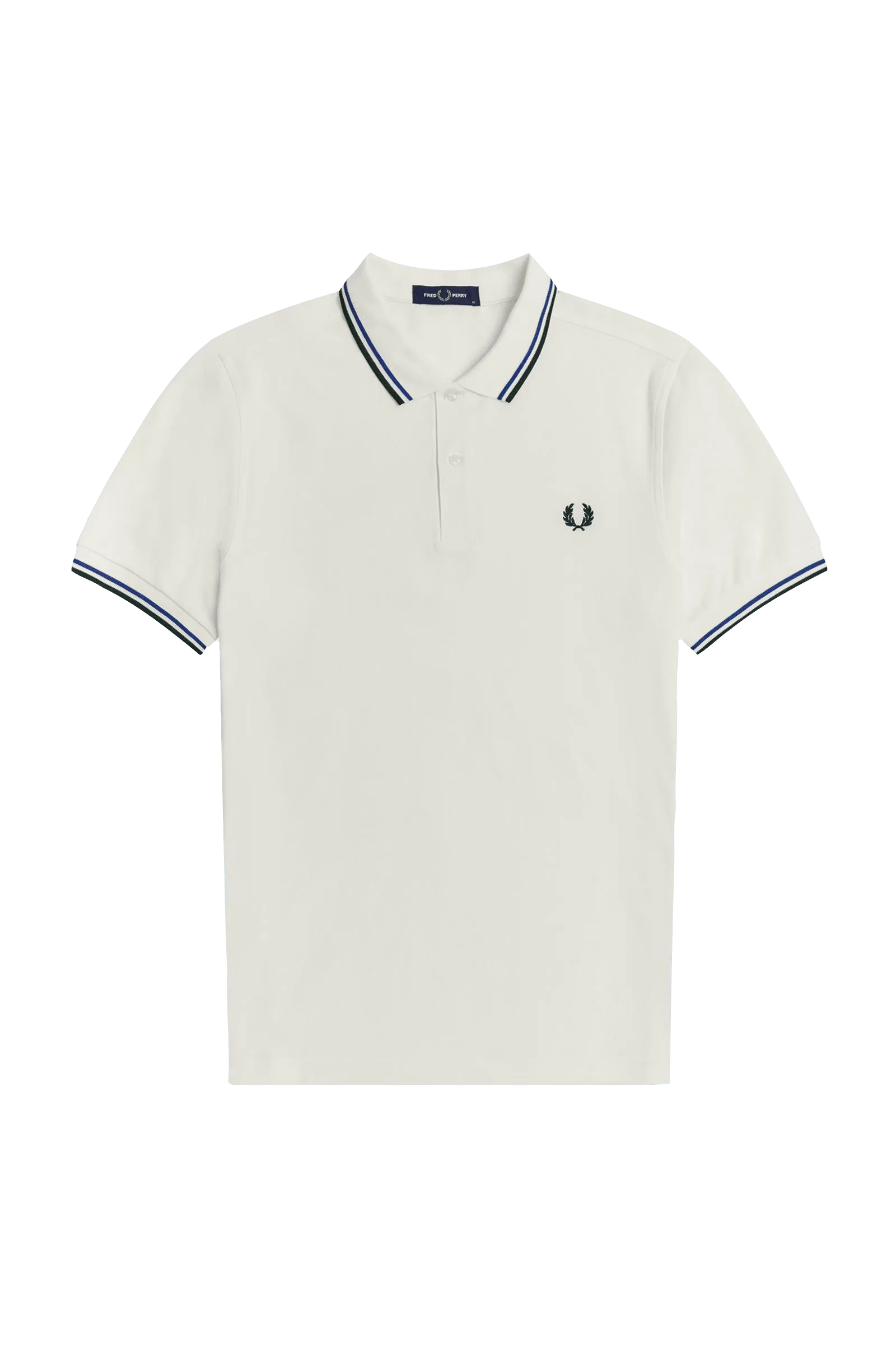 Polo Fred Perry M3600 Snow White 1964 Royal Tartan Green - ECRU