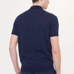 Polo Jacquard De Manga Corta Con Cremallera Y Punto - Marine - ECRU