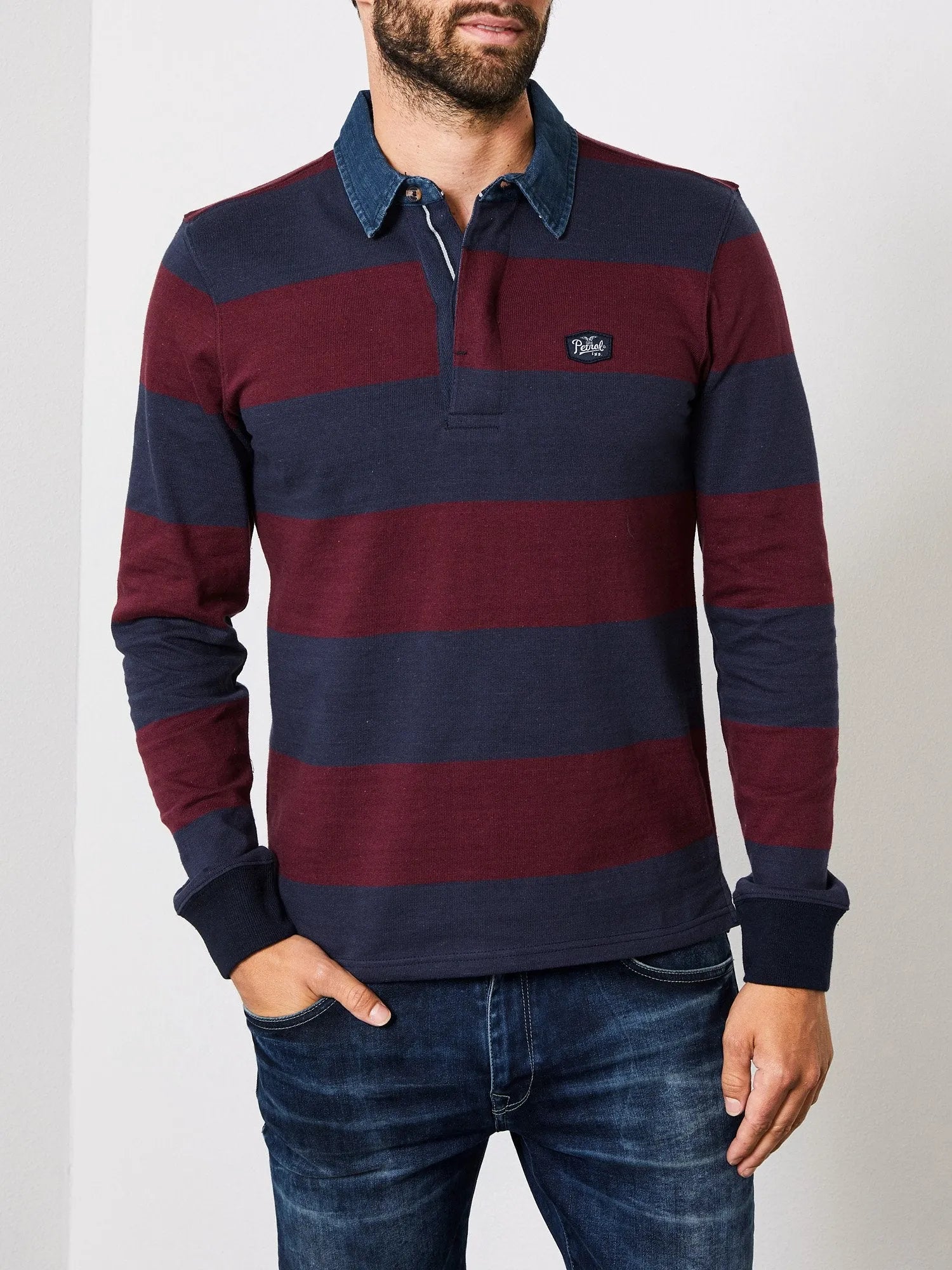 Polo manga larga - ECRU