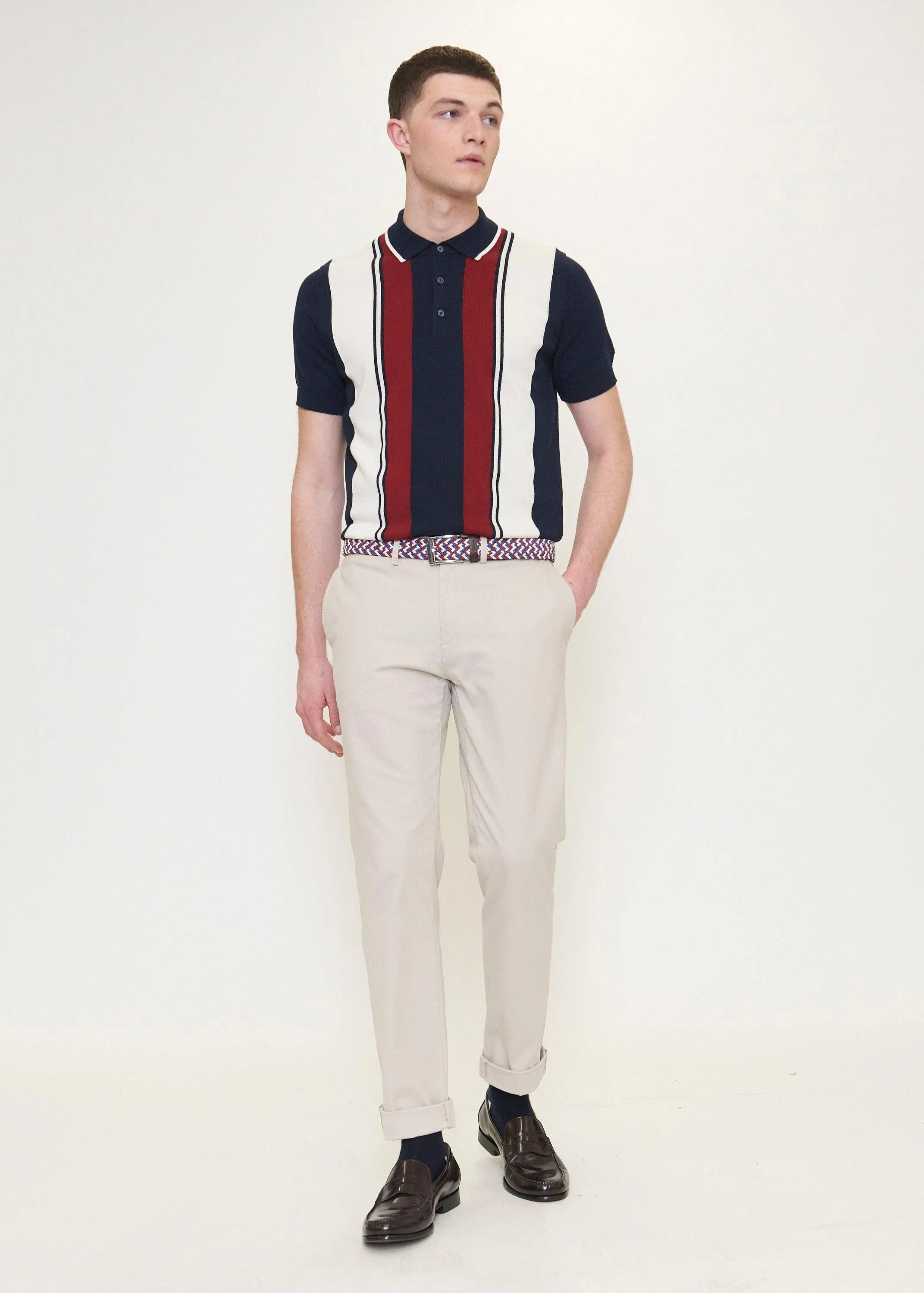 Polo Mod Stripe de Punto - ECRU