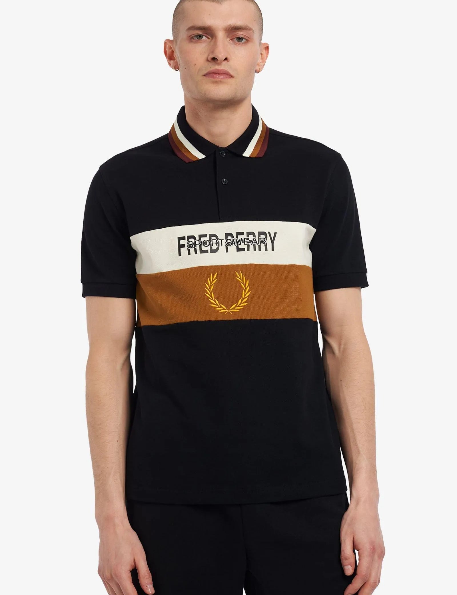 Polo Piqué Contrast Panel - ECRU