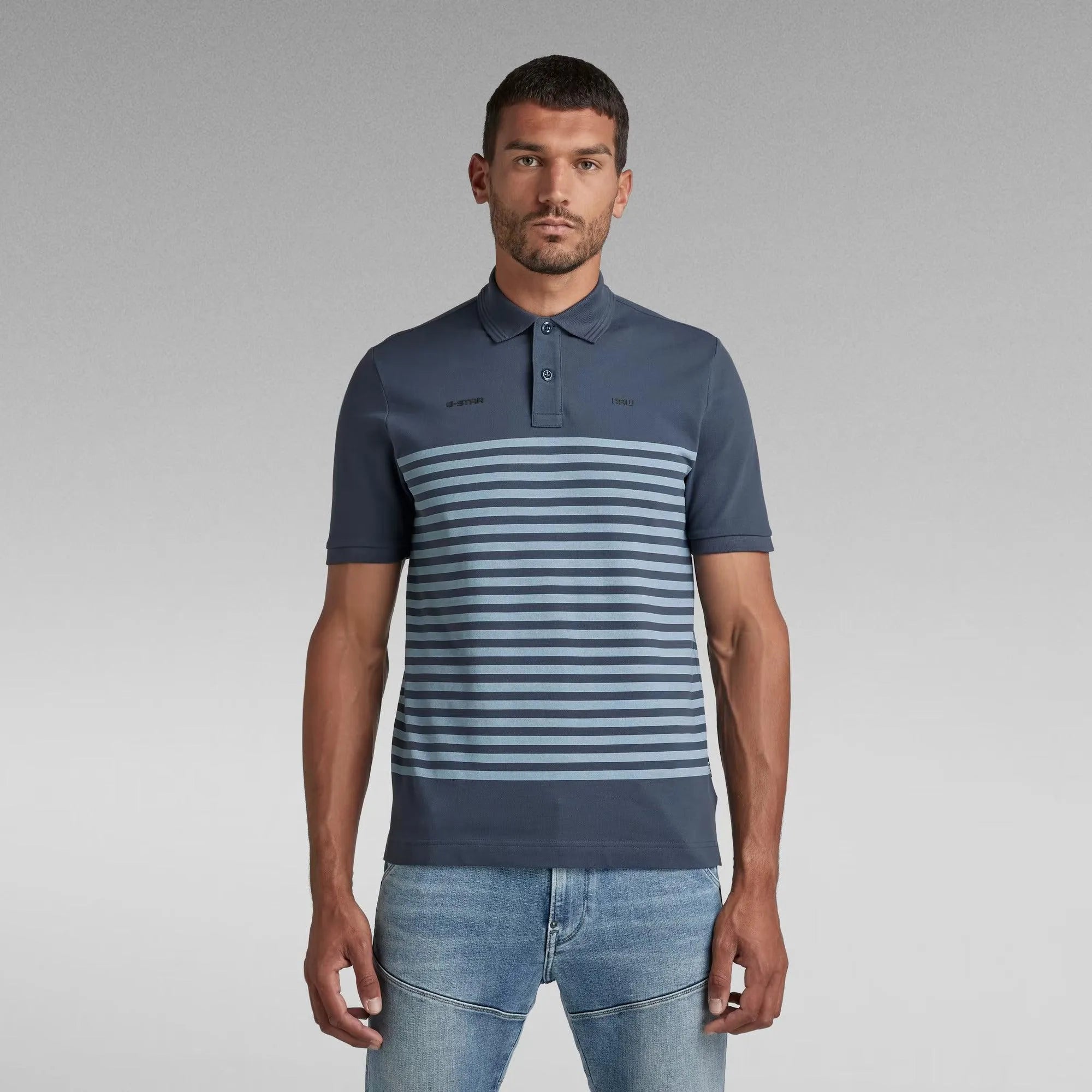 Polo Printed Stripe Fantem Blue Papyrus Stripe - ECRU