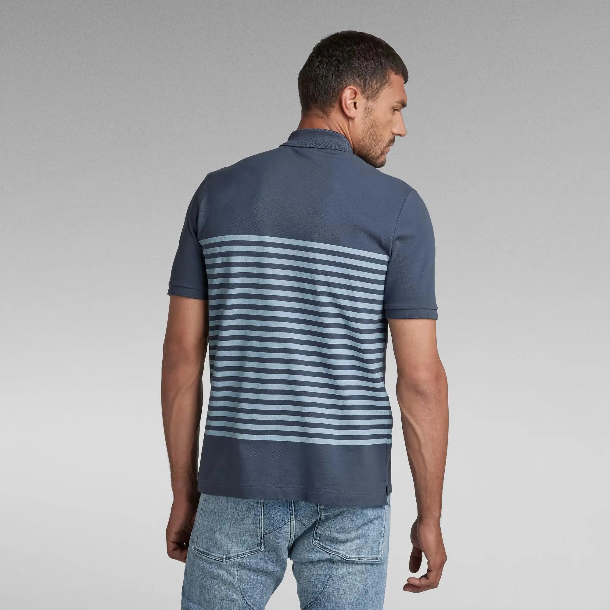 Polo Printed Stripe Fantem Blue Papyrus Stripe - ECRU
