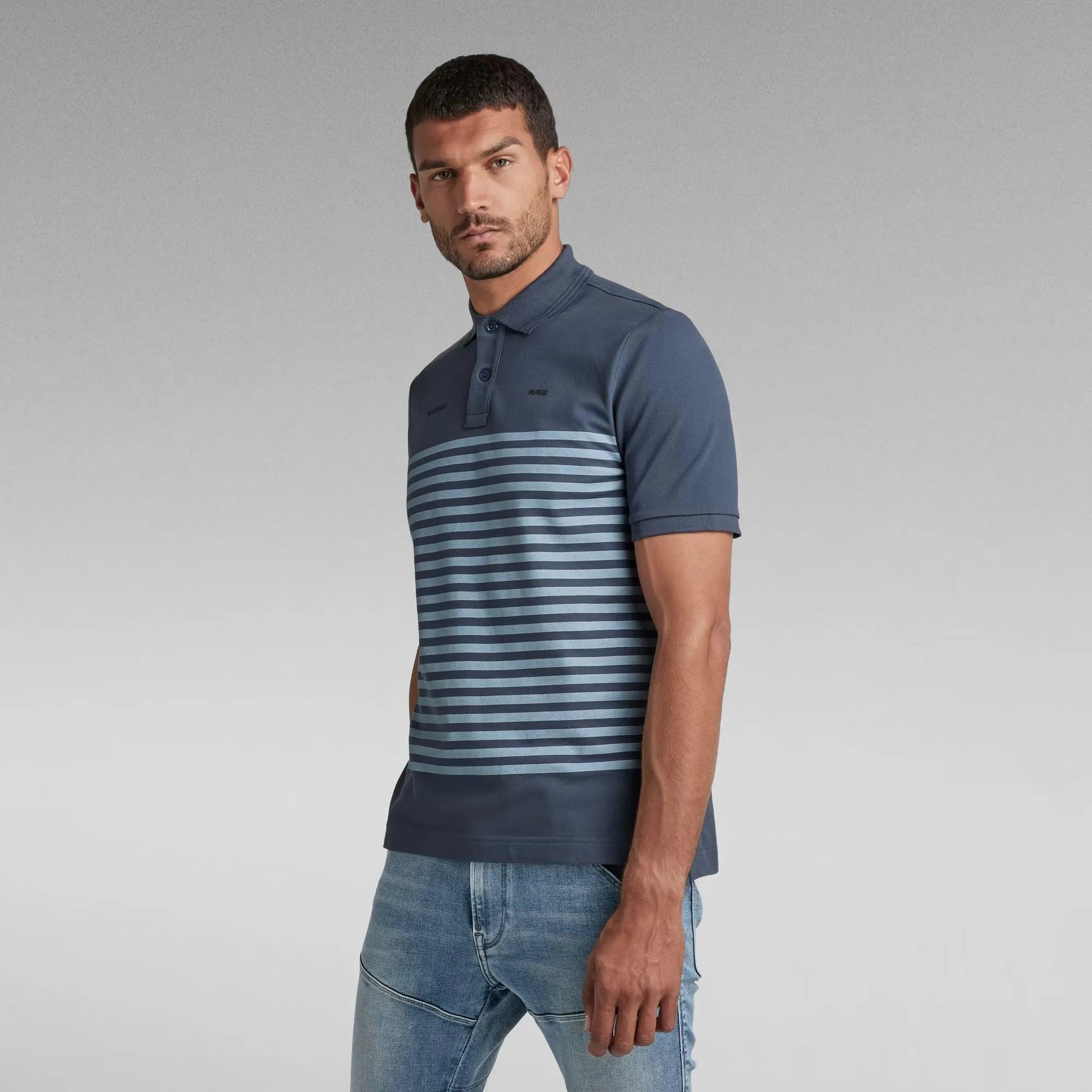 Polo Printed Stripe Fantem Blue Papyrus Stripe - ECRU