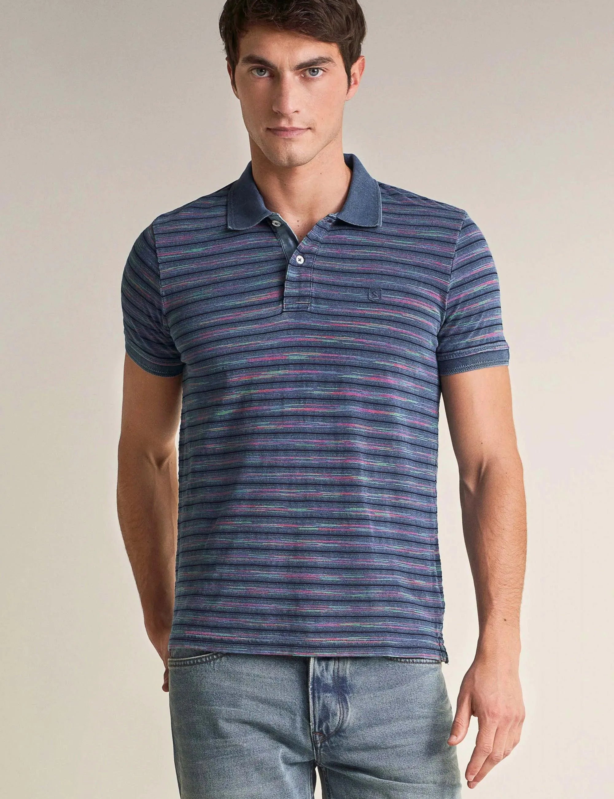 Polo Regular Fit con Textura - ECRU