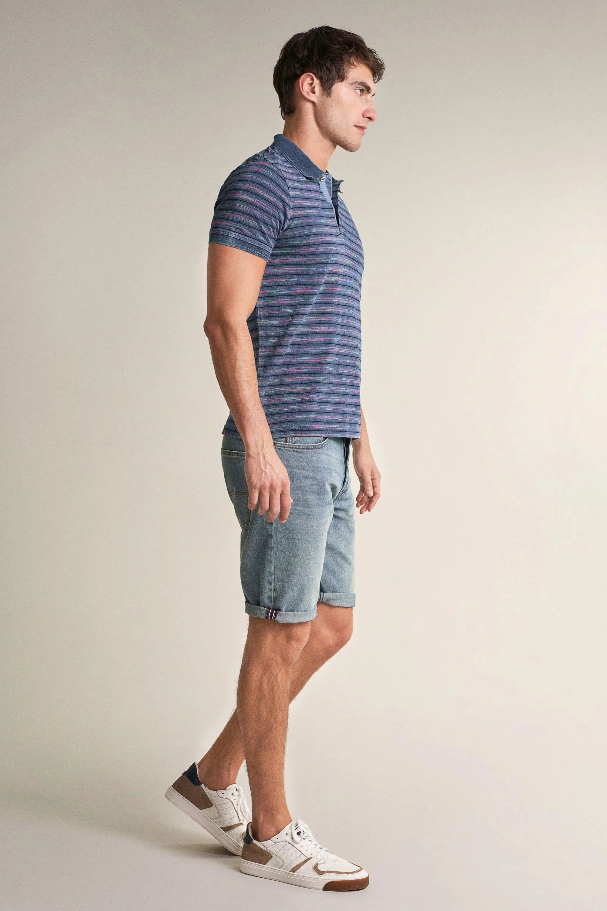 Polo Regular Fit con Textura - ECRU