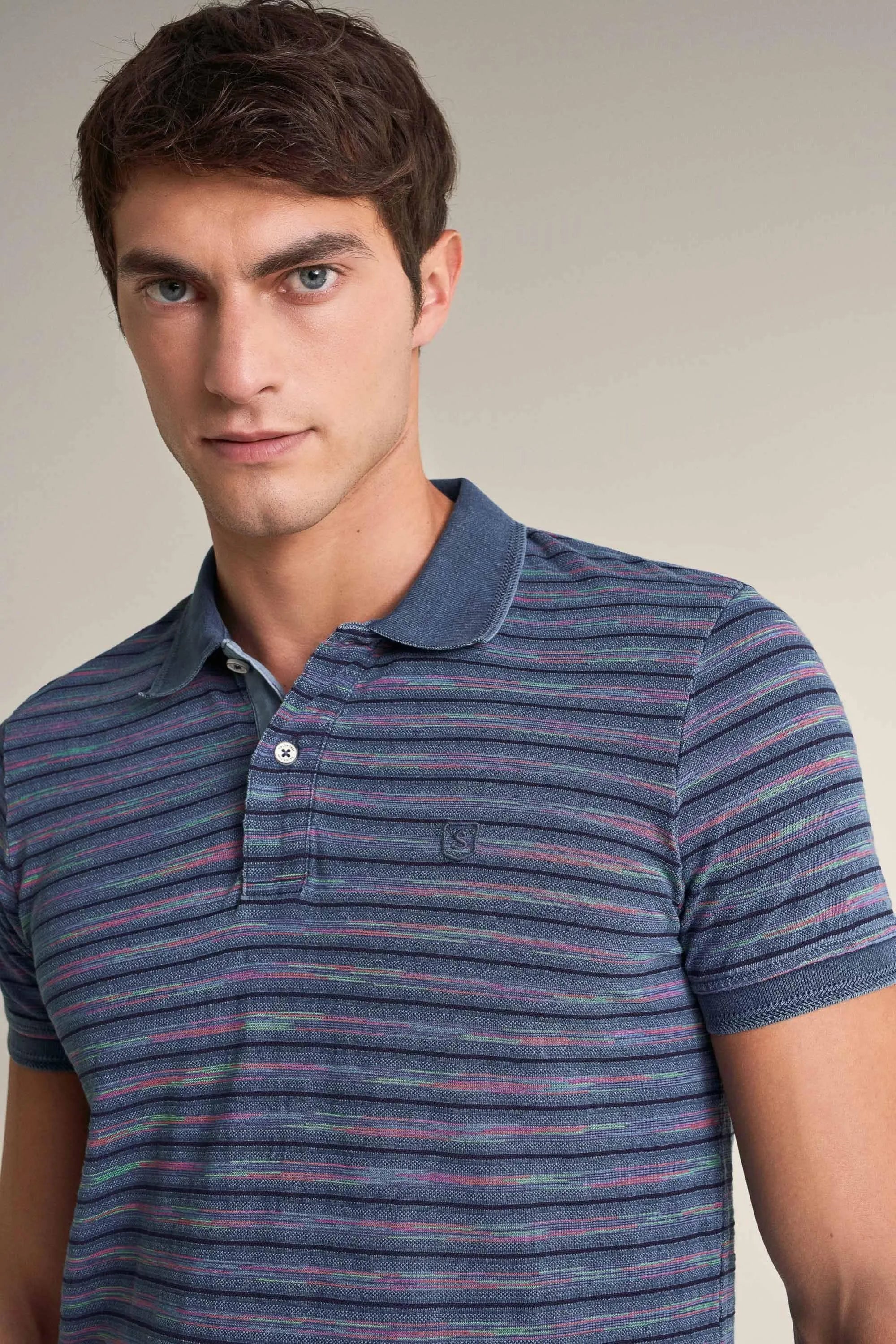 Polo Regular Fit con Textura - ECRU