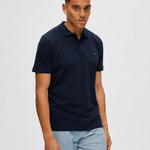 Polo Selected Manga Corta Dante Navy Blazer - ECRU
