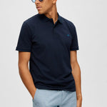 Polo Selected Manga Corta Dante Navy Blazer - ECRU