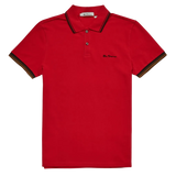 Polo Signature Algodón Orgánico Bright Red - ECRU