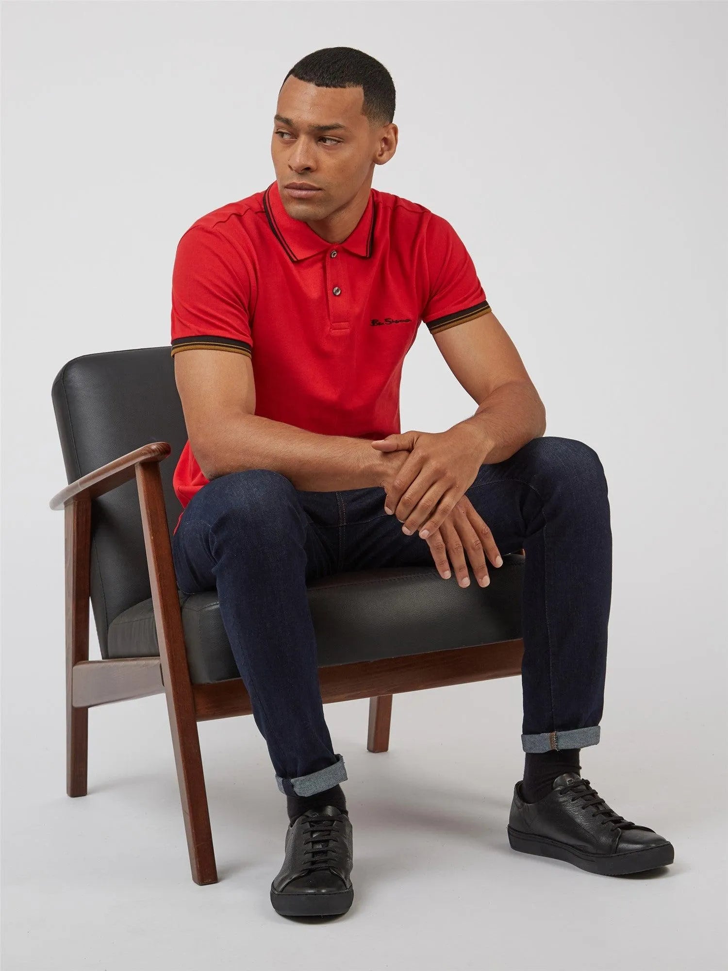 Polo Signature Algodón Orgánico Bright Red - ECRU