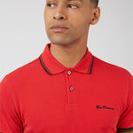 Polo Signature Algodón Orgánico Bright Red - ECRU