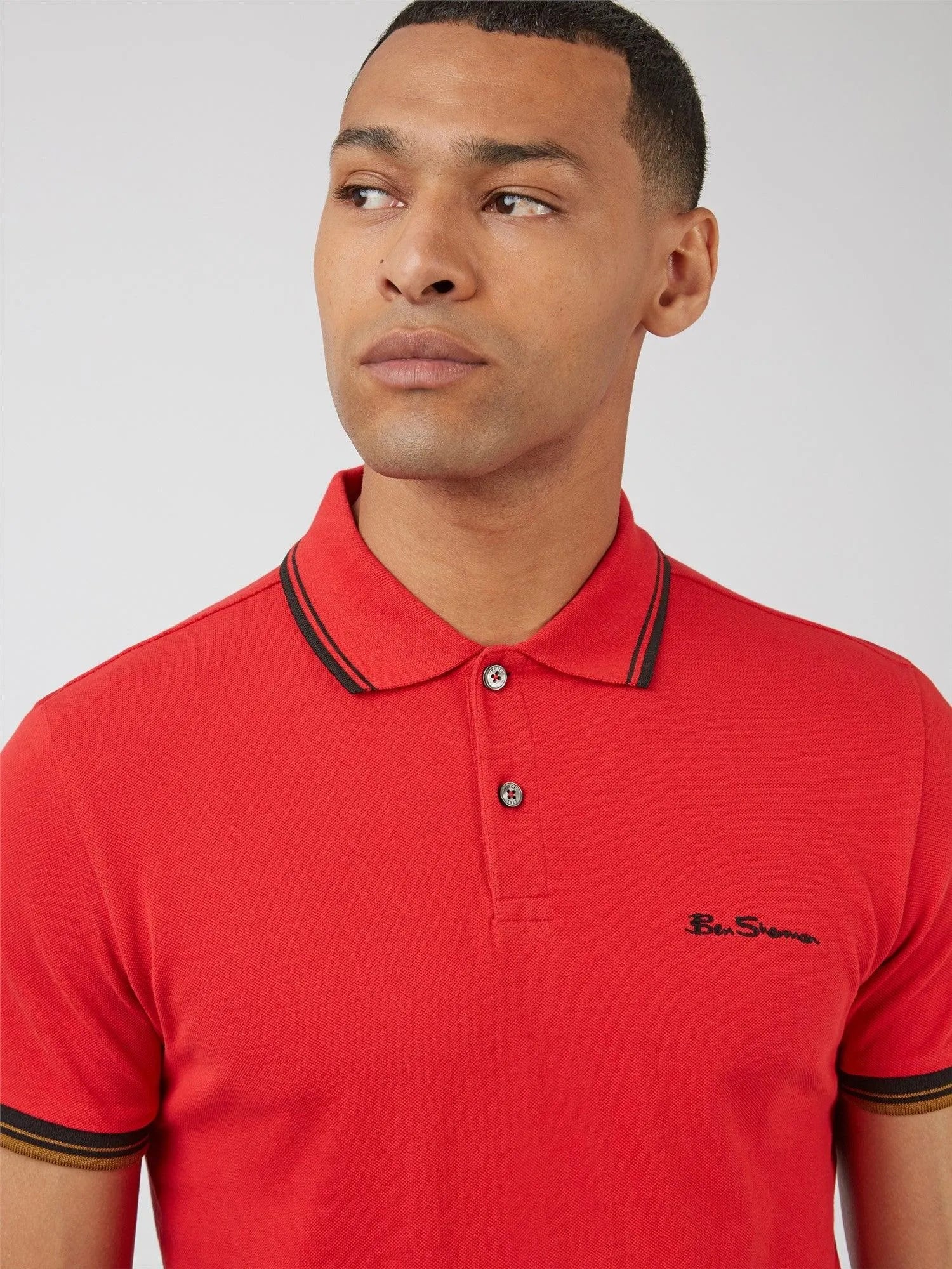 Polo Signature Algodón Orgánico Bright Red - ECRU
