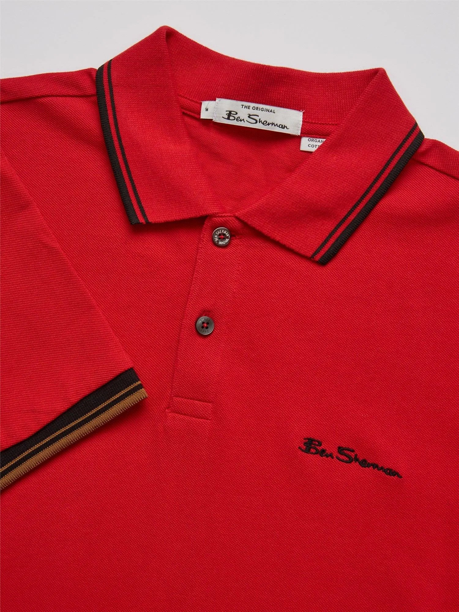 Polo Signature Algodón Orgánico Bright Red - ECRU