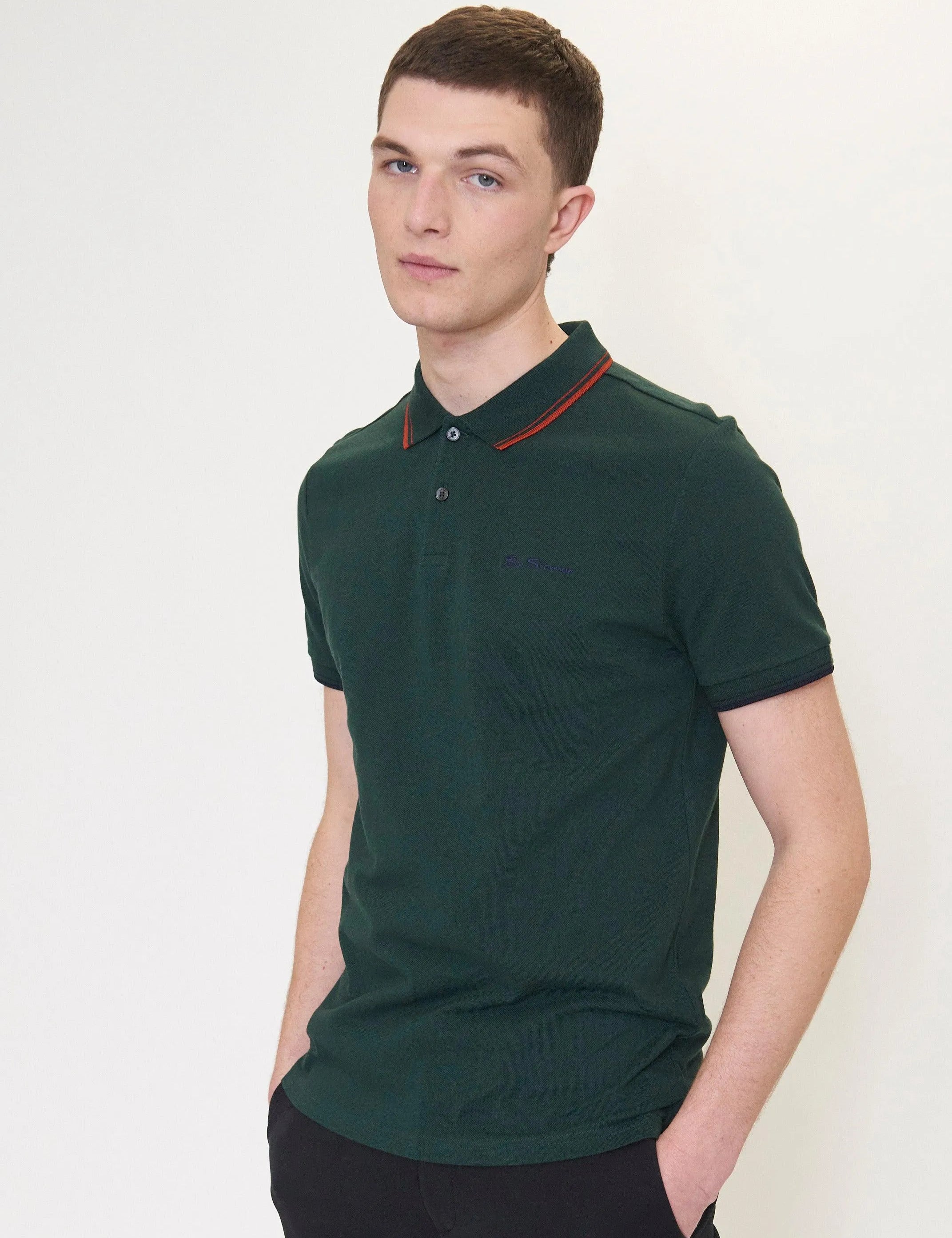 Polo Signature Algodón Orgánico Dark Gren - ECRU