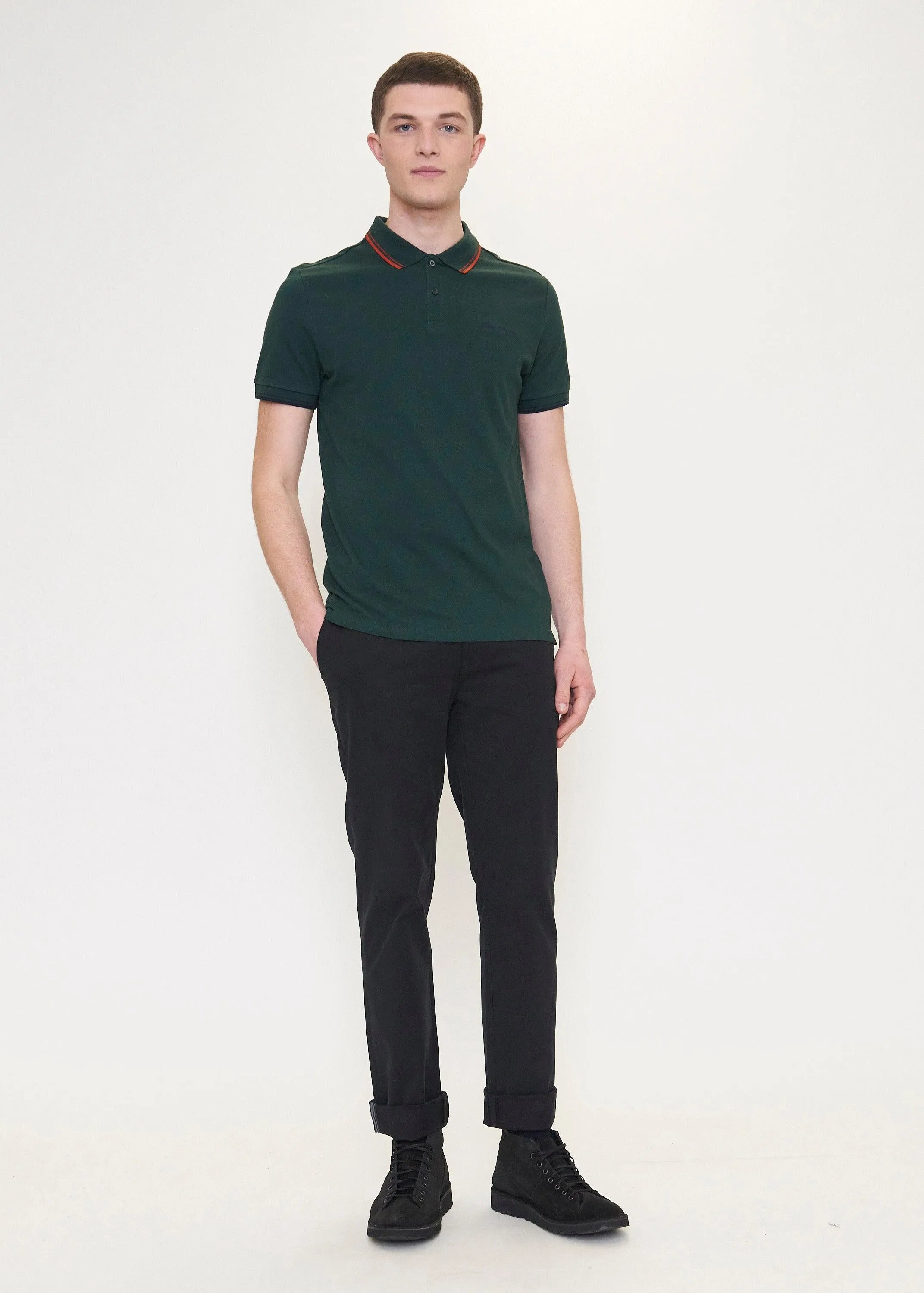 Polo Signature Algodón Orgánico Dark Gren - ECRU