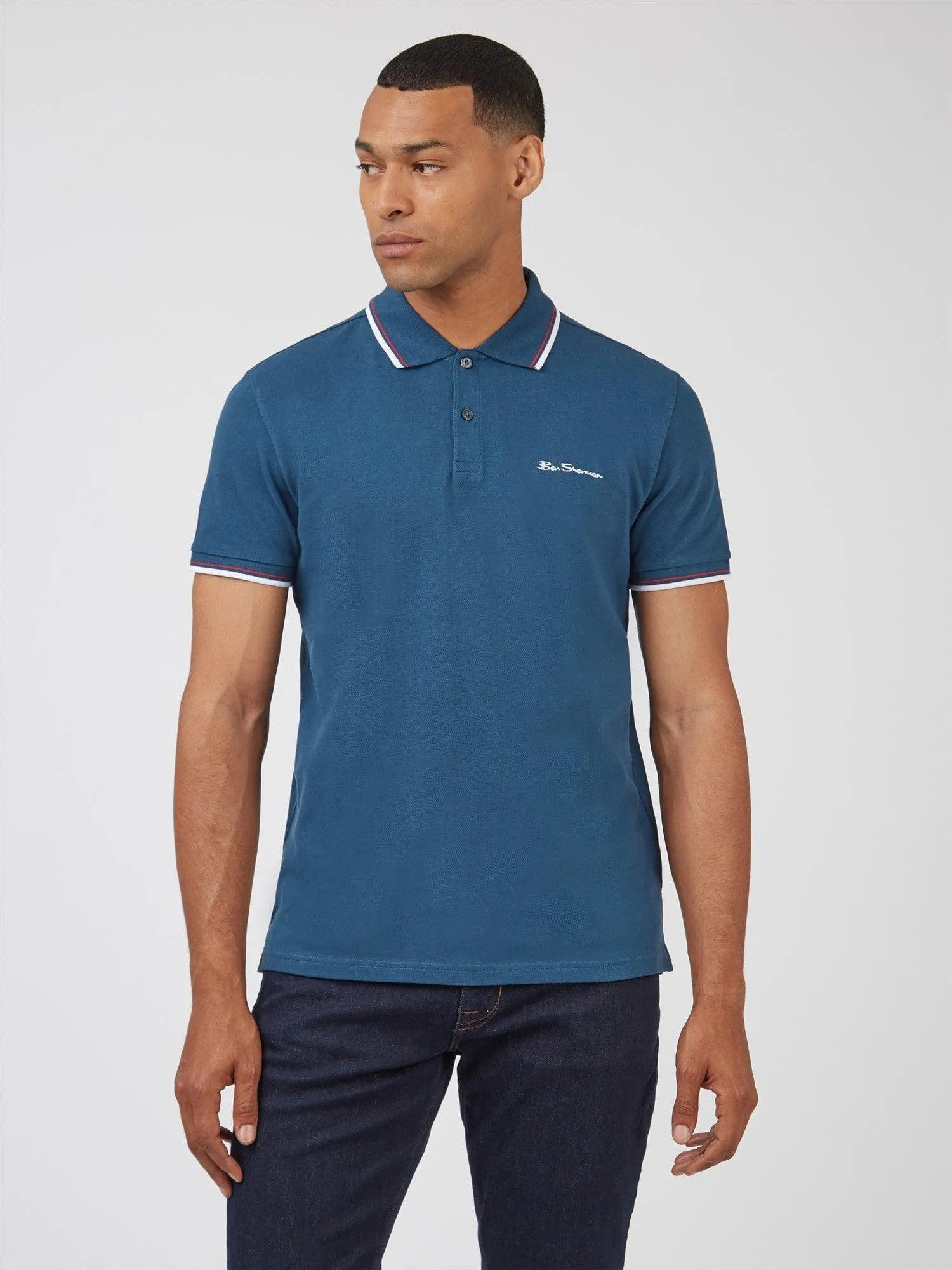 Polo Signature Algodón Orgánico Dark Teal - ECRU