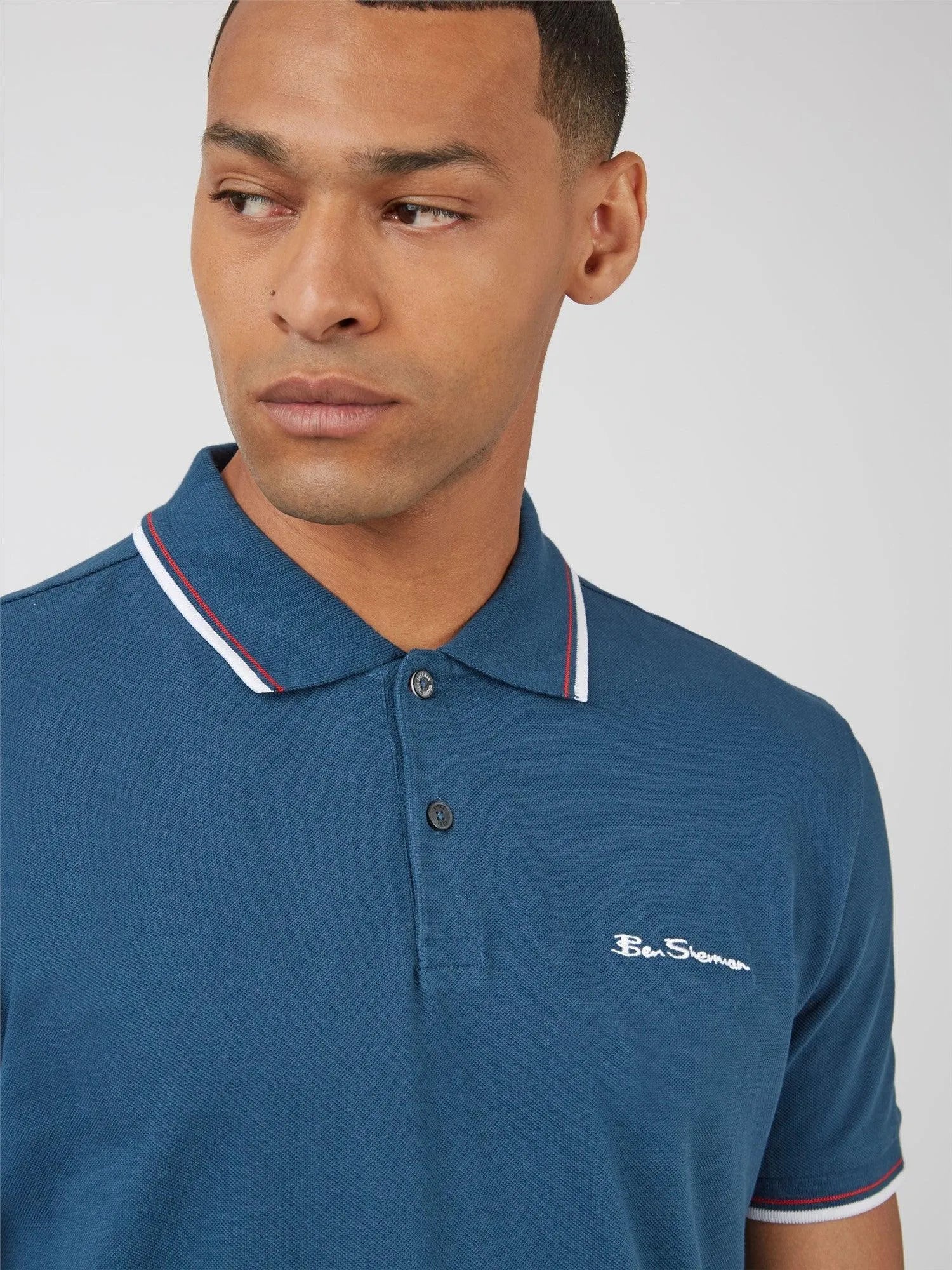 Polo Signature Algodón Orgánico Dark Teal - ECRU