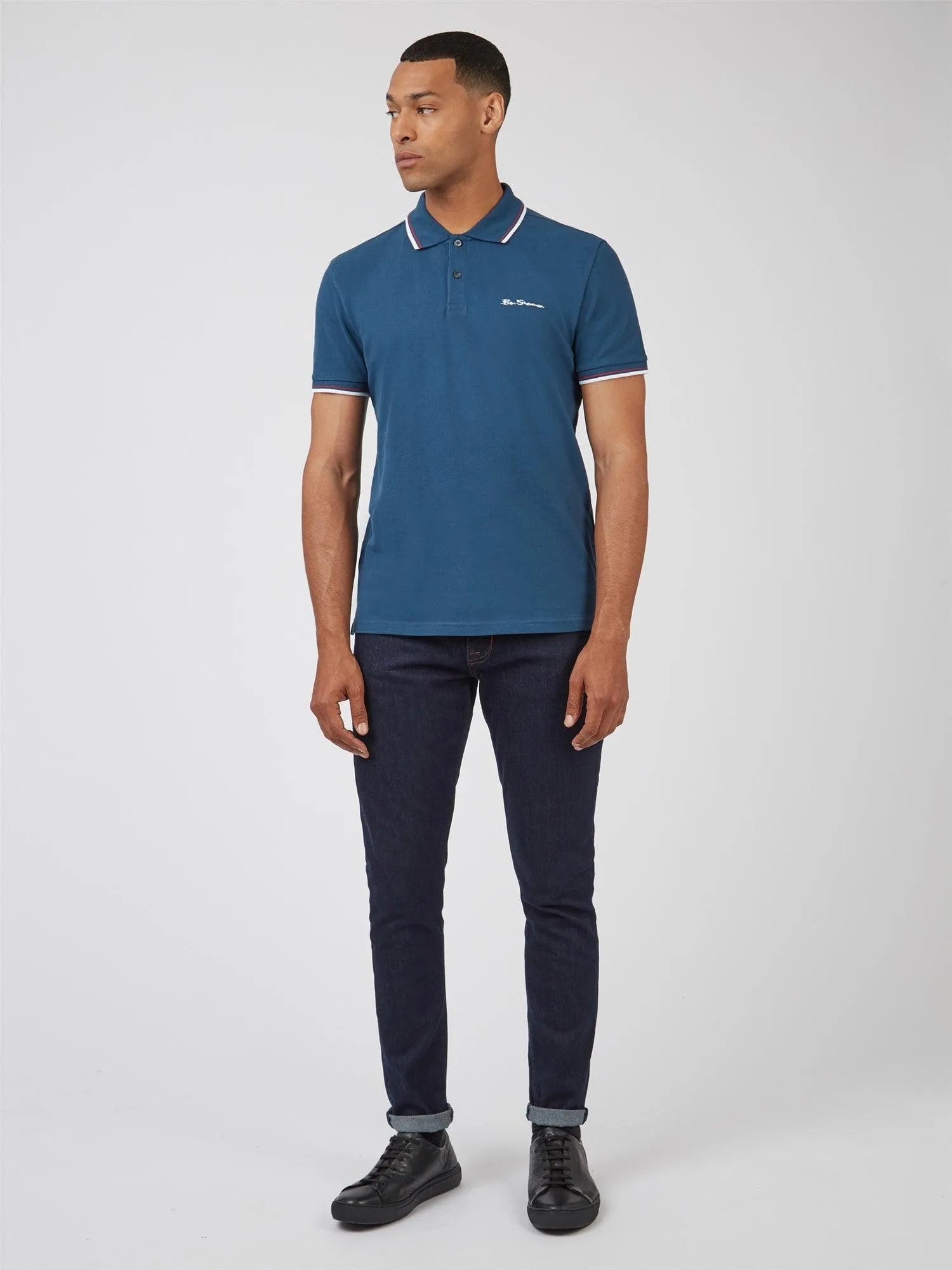 Polo Signature Algodón Orgánico Dark Teal - ECRU