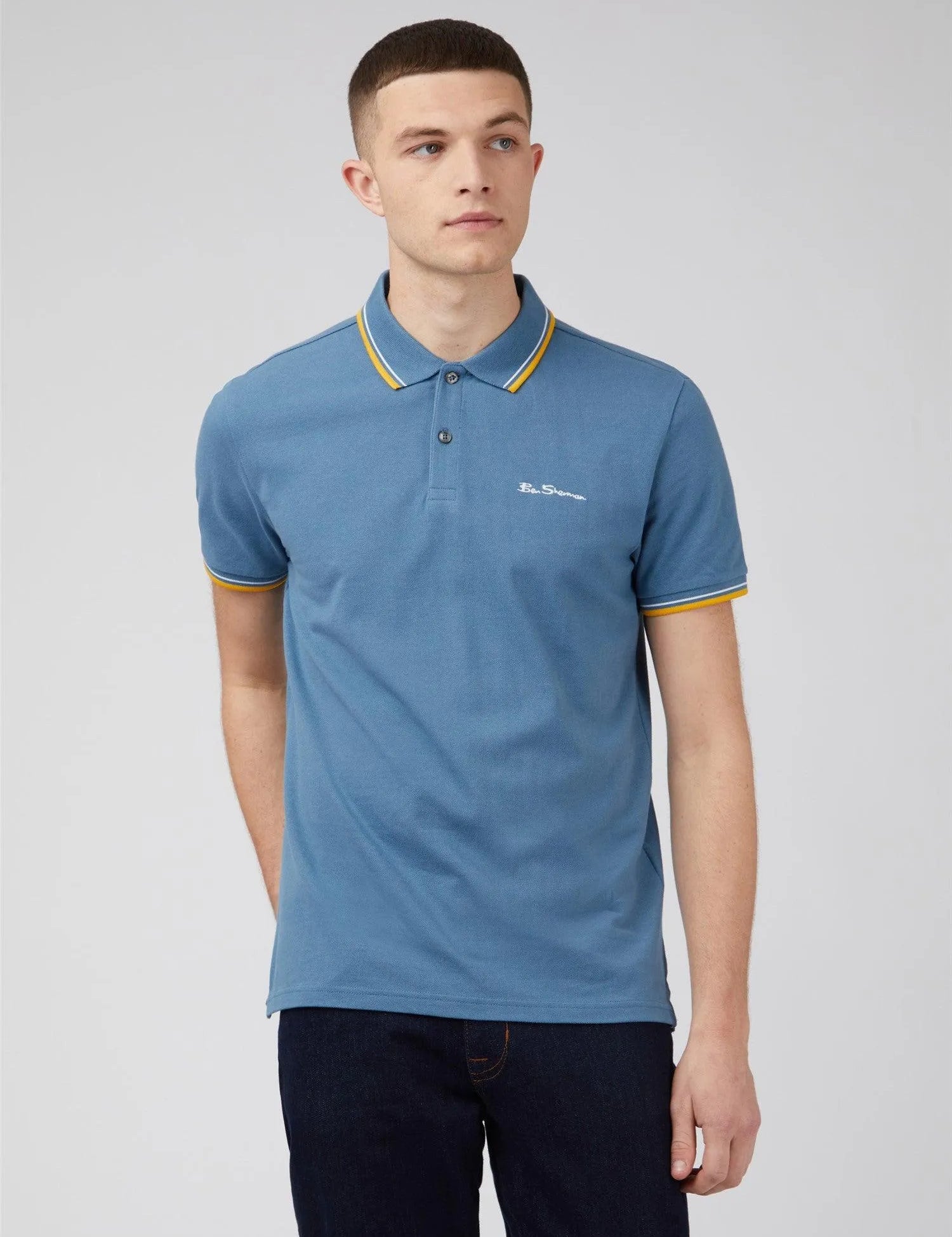 Polo Signature Ben Sherman Blue Shadow - ECRU