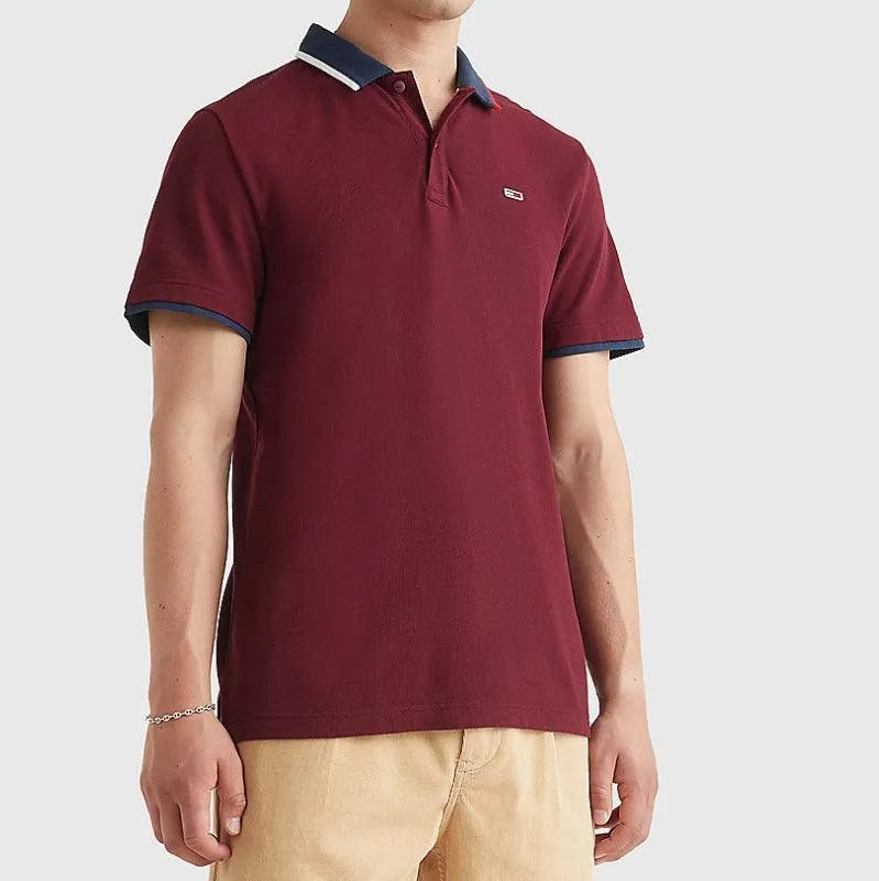 Polo Tommy Ribeteado de Corte Regular - ECRU