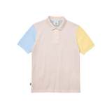 Polo unisex Lacoste L!VE relaxed fit en piqué de algodón con diseño color block - ECRU