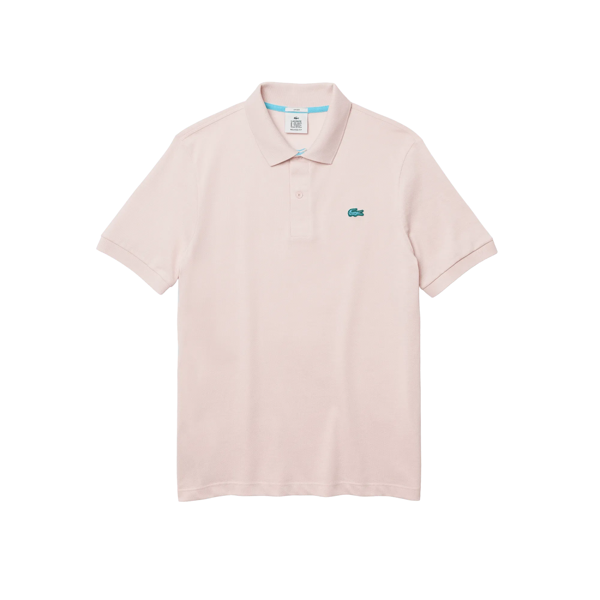 Polo unisex Lacoste L!VE relaxed fit en piqué de algodón stretch - ECRU