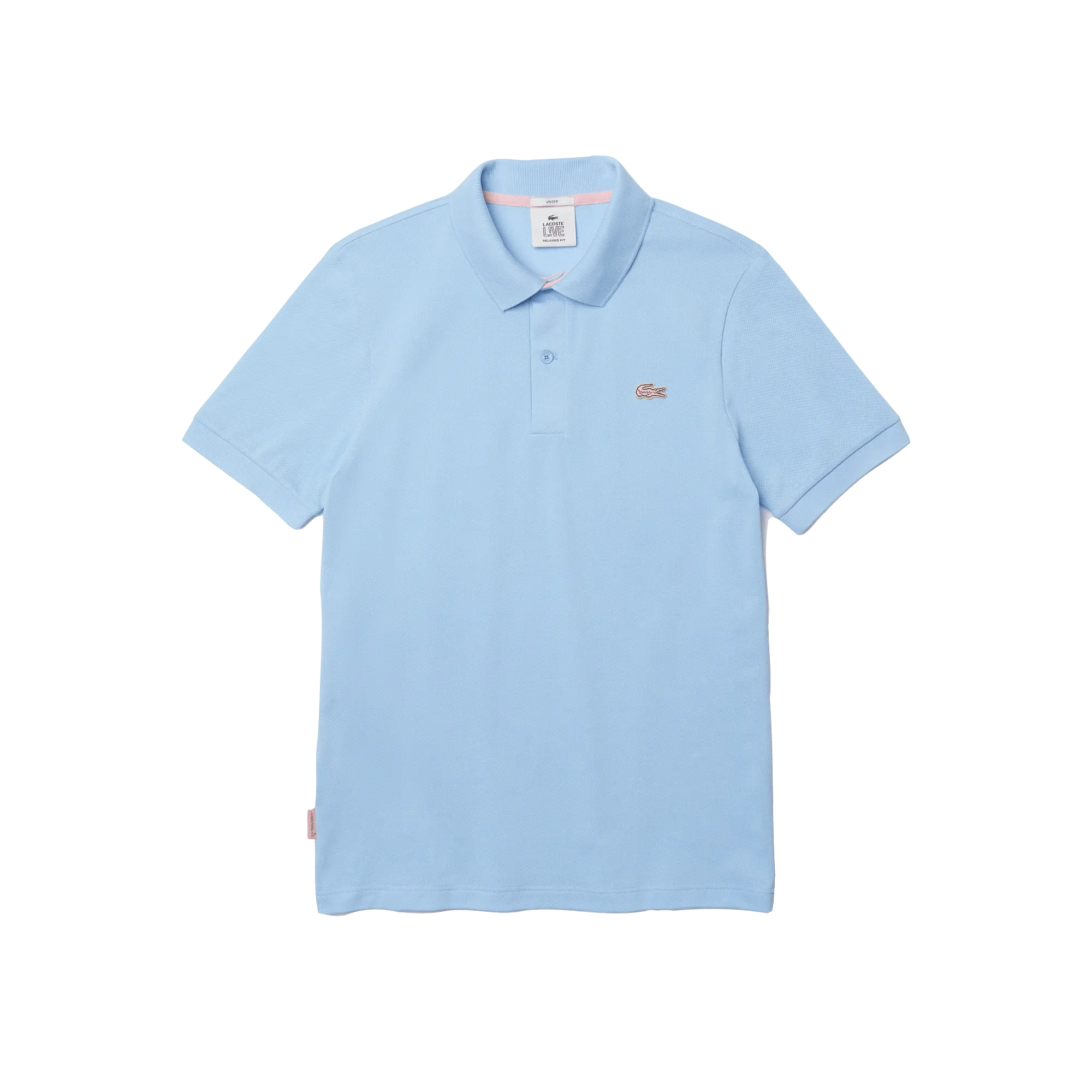 Polo unisex Lacoste L!VE relaxed fit en piqué de algodón stretch - ECRU