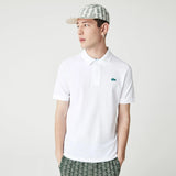 Polo unisex Lacoste L!VE relaxed fit en piqué de algodón stretch - ECRU