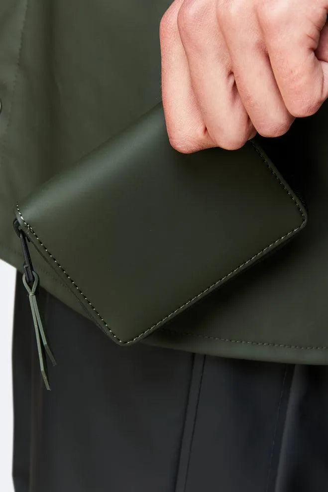 Rains Cartera Small Wallet Verde - ECRU