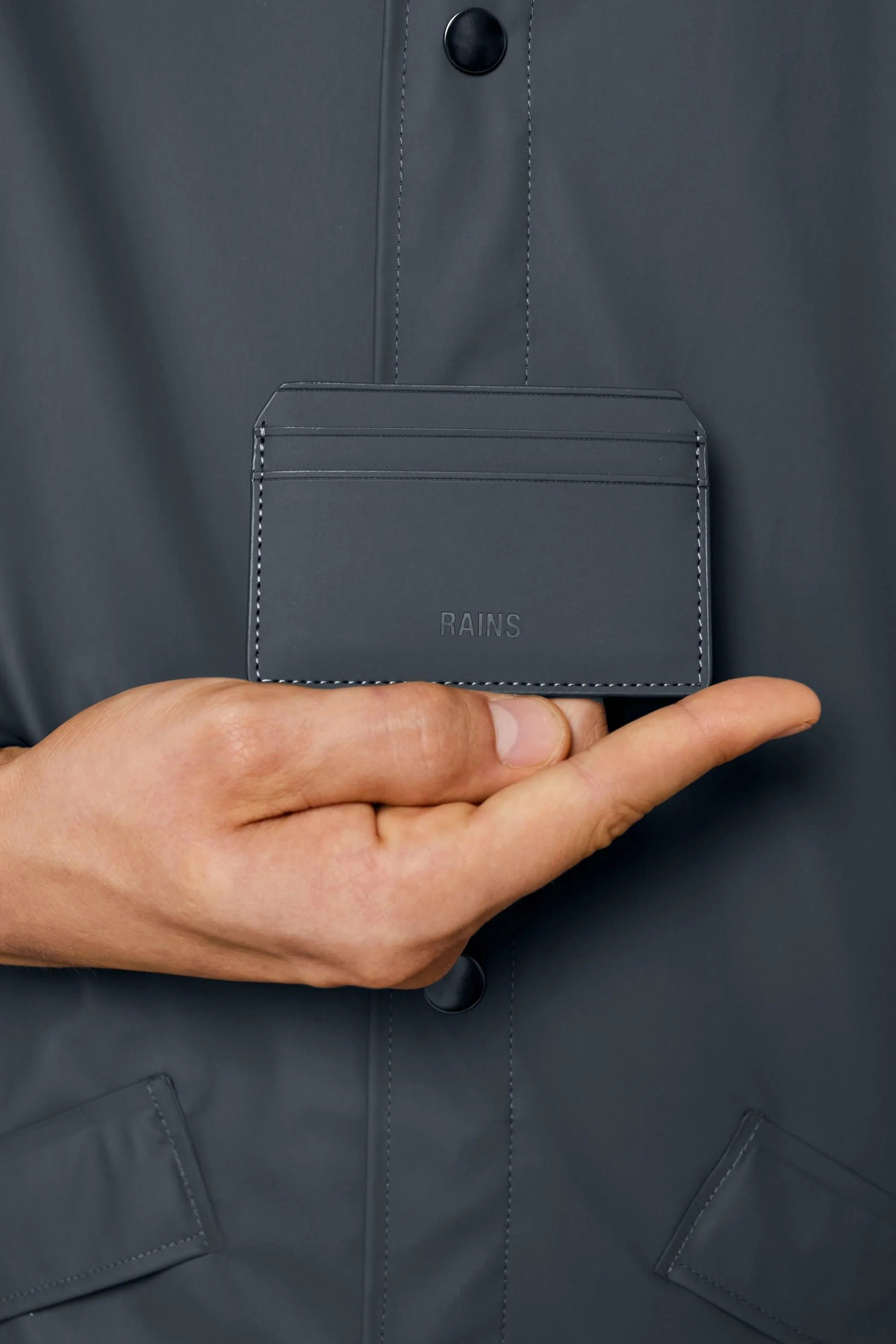 Rains Tarjetero Card Holder Slate - ECRU