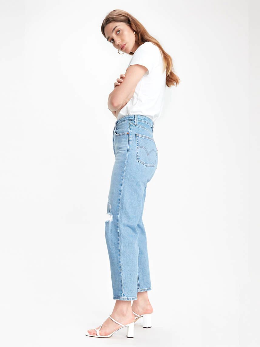 Ribcage Straight Ankle Jeans - ECRU