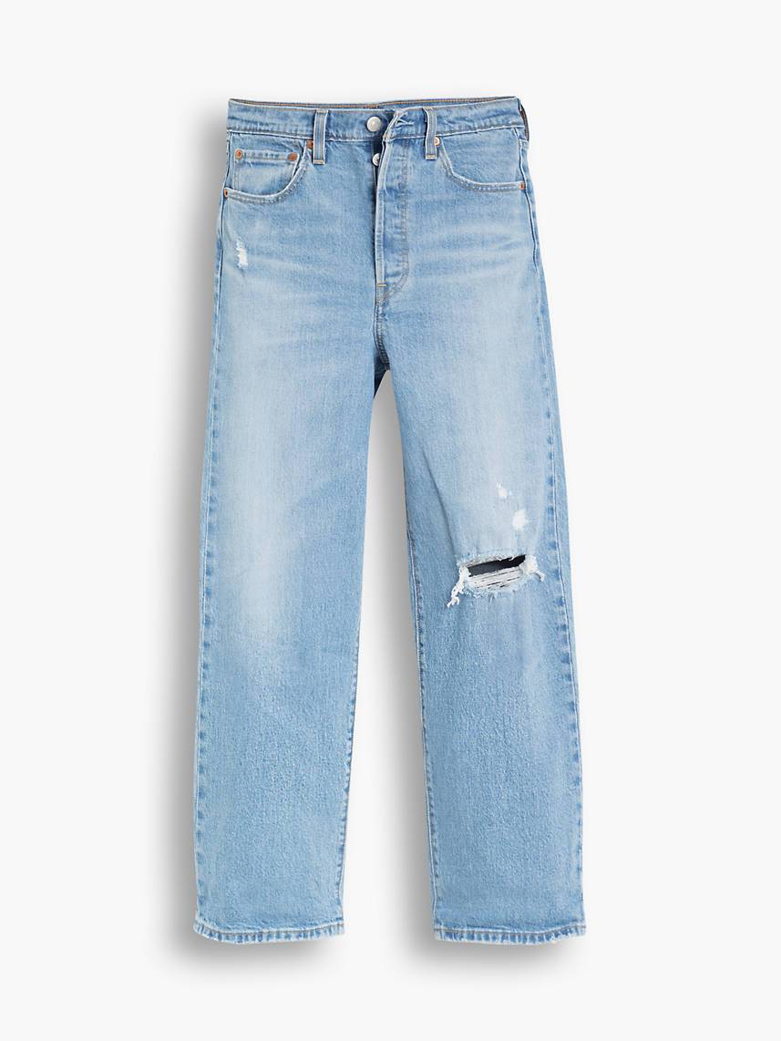 Ribcage Straight Ankle Jeans - ECRU