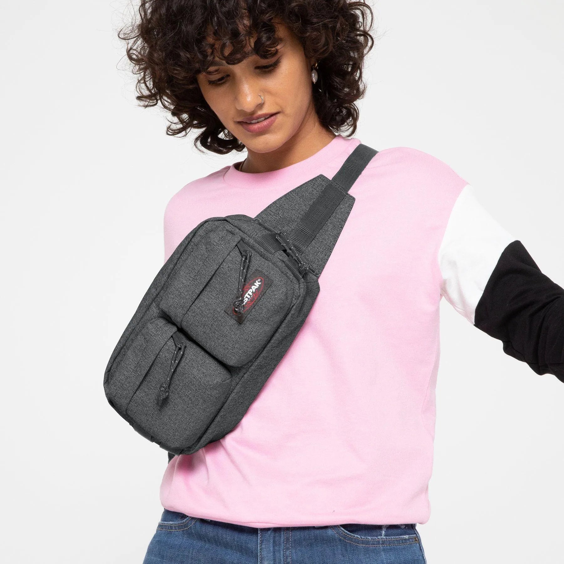 Riñonera Bumbag Double Black Denim - ECRU