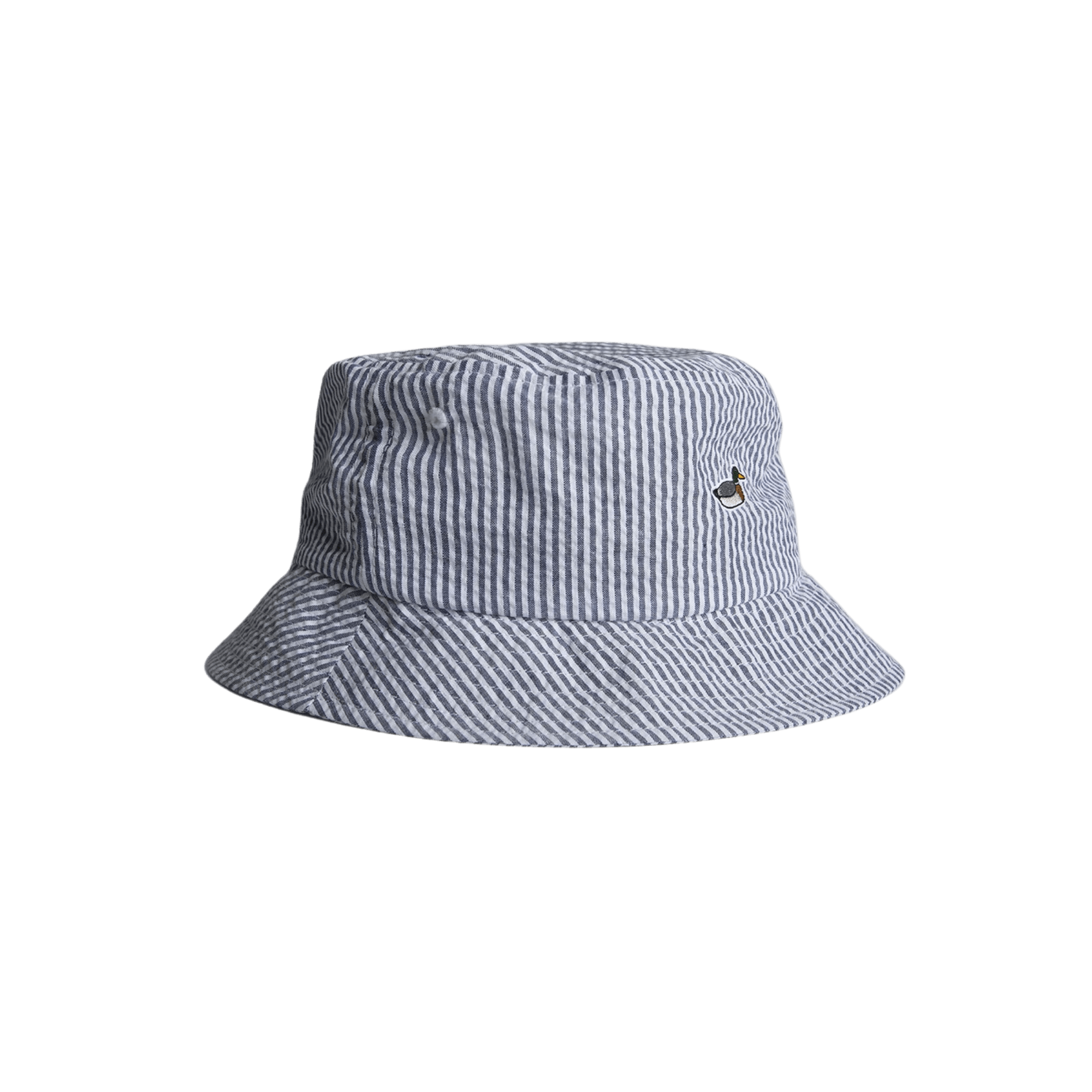 Seersucker Bucket Hat Vertical Stripes Light Blue - ECRU