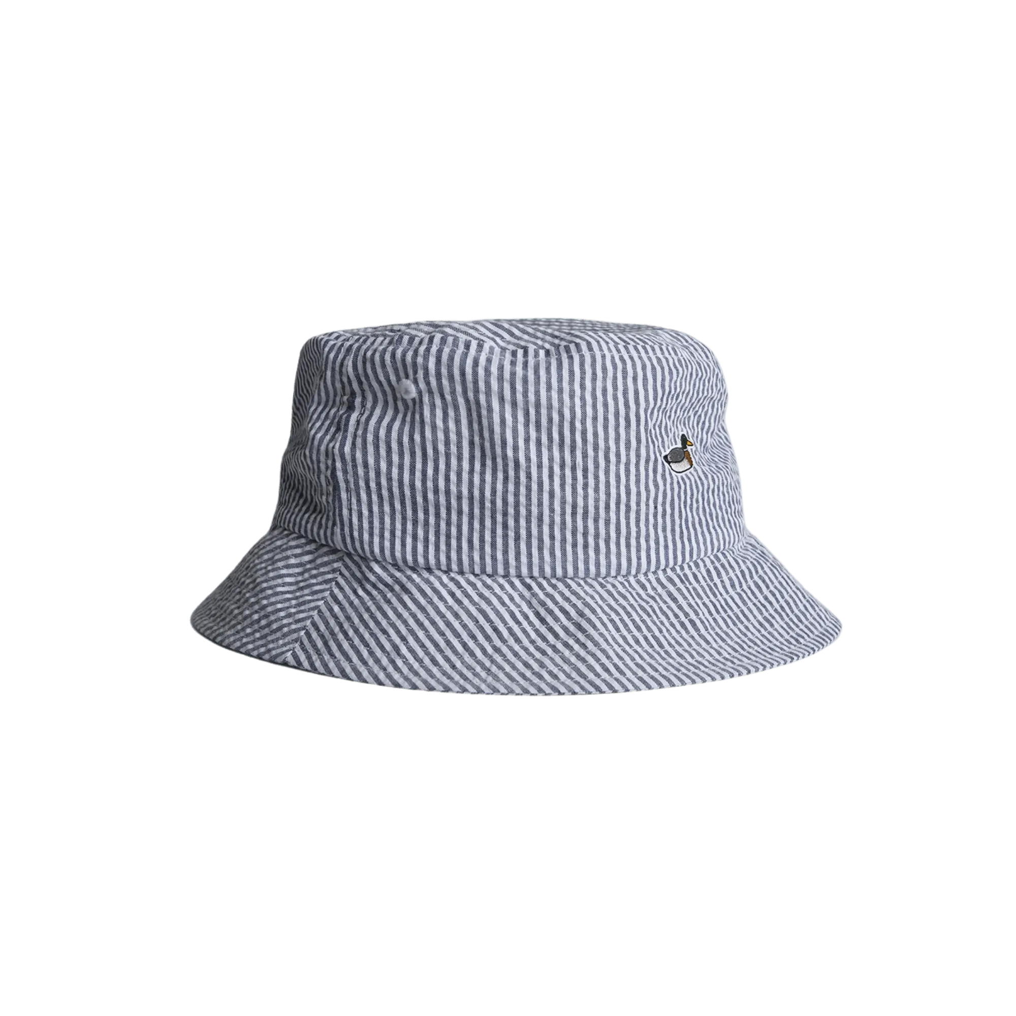 Seersucker Bucket Hat Vertical Stripes Light Blue - ECRU