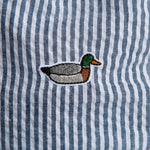 Seersucker Bucket Hat Vertical Stripes Light Blue - ECRU