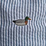 Seersucker Bucket Hat Vertical Stripes Light Blue - ECRU