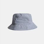 Seersucker Bucket Hat Vertical Stripes Light Blue - ECRU