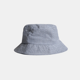 Seersucker Bucket Hat Vertical Stripes Light Blue - ECRU