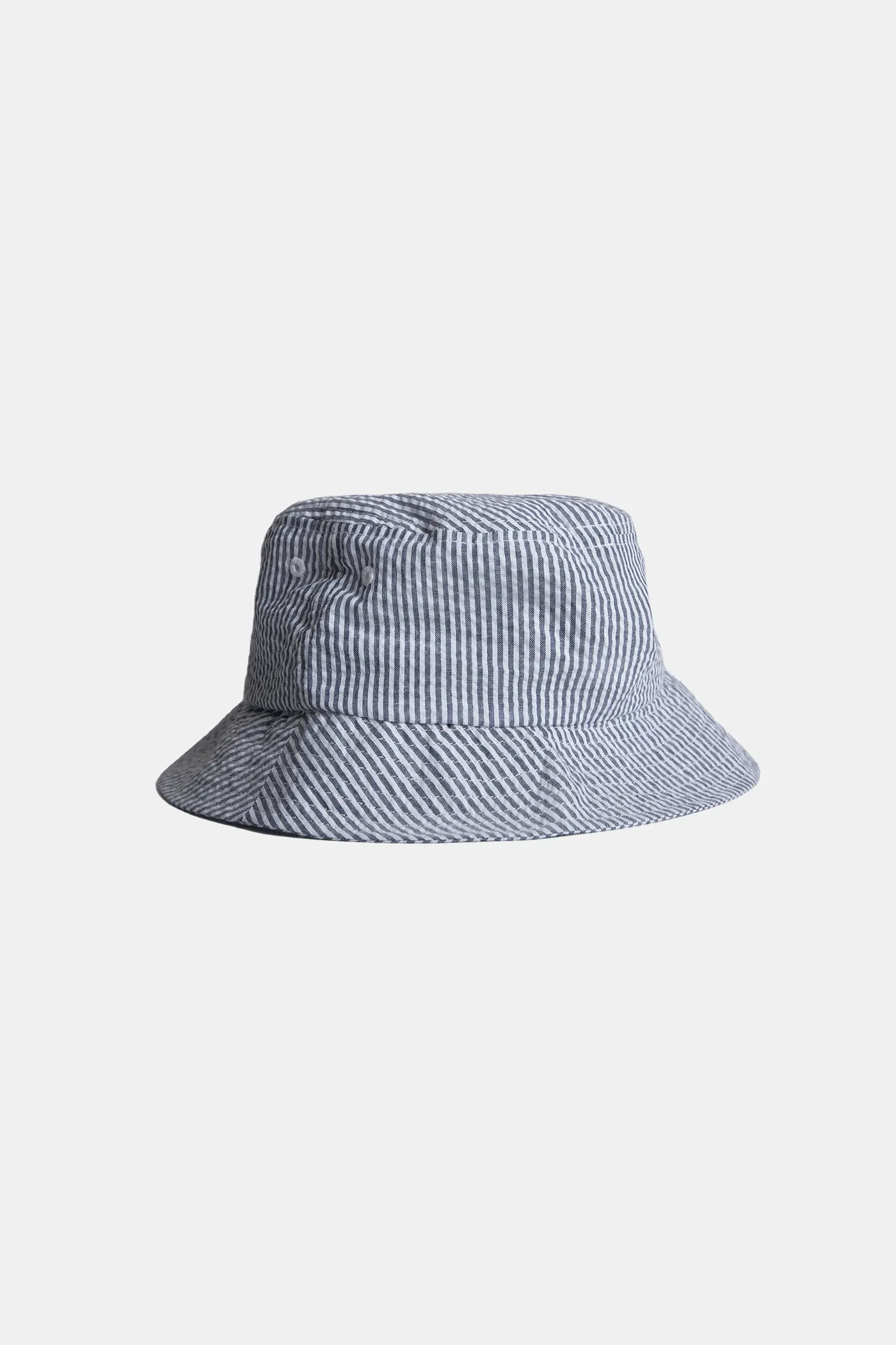 Seersucker Bucket Hat Vertical Stripes Light Blue - ECRU