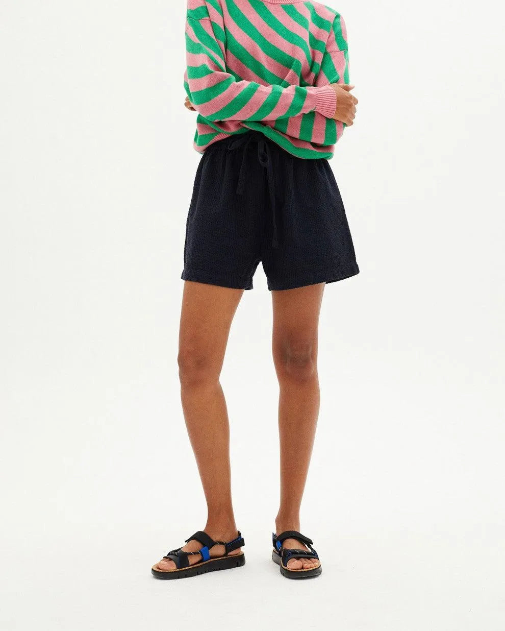 Short Geranio Dark Seersucker - ECRU