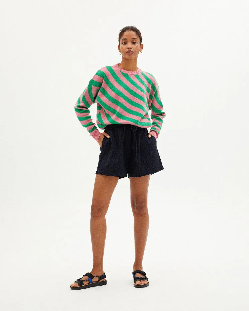 Short Geranio Dark Seersucker - ECRU