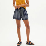 Short Geranio Rayas Navy - ECRU